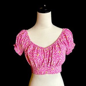 Pink Derek Heart top with long tie in the back